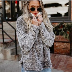 Vici Collection oversized sherpa pullover